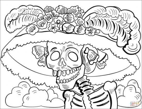  Dibujos de Catrinas y Calaveras para colorear el Día de Muertos