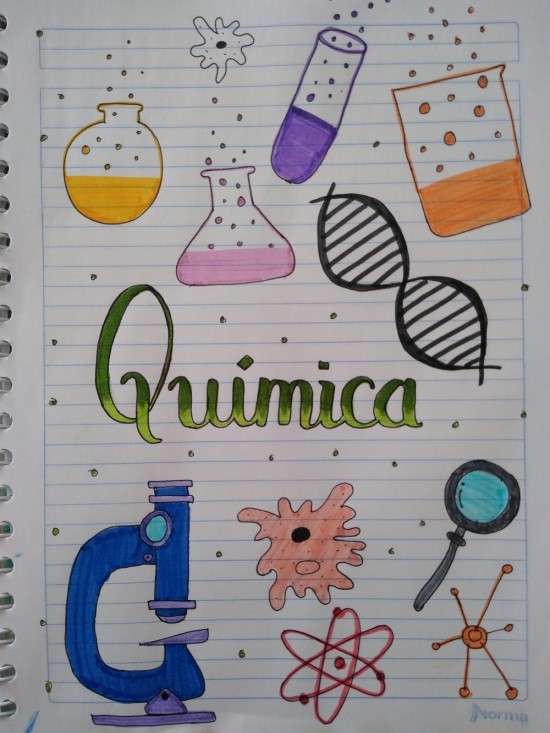 ¿Cómo puedo dibujar imágenes relacionadas con la química para utilizar en portadas?