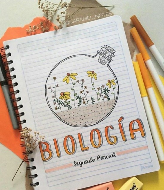 40 Portadas de Biología, diseños bonitos, fáciles, ideas, dibujos |  