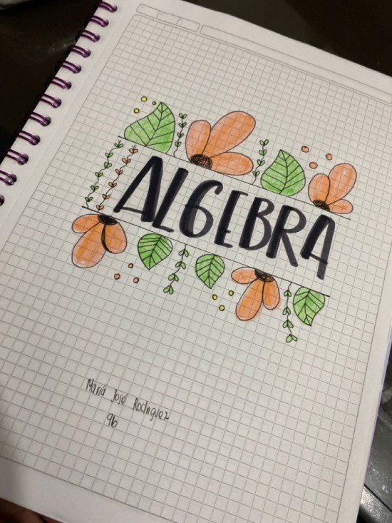 40 Portadas de Álgebra, diseños bonitos, fáciles, carátulas, dibujos