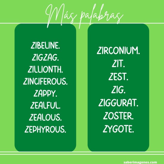 Palabras en inglés con la letra Z (sustantivos, adjetivos, verbos y  oraciones) 